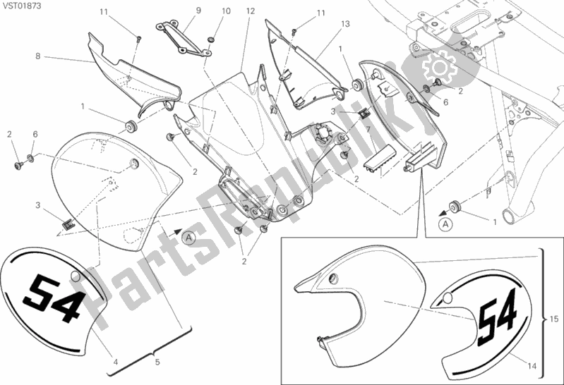 Toutes les pièces pour le 37b - Carénage du Ducati Scrambler Cafe Racer 803 2020